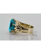 Ring Aquamarine 8K žluté zlato Vintage style vrc029x-aq Art Deco